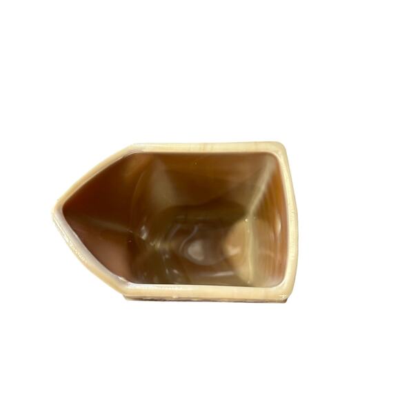 Mosser Glass Log Cabin Creamer Sugar Vintage Chocolate Slag Glass Caramel 1970s - Picture 7 of 9